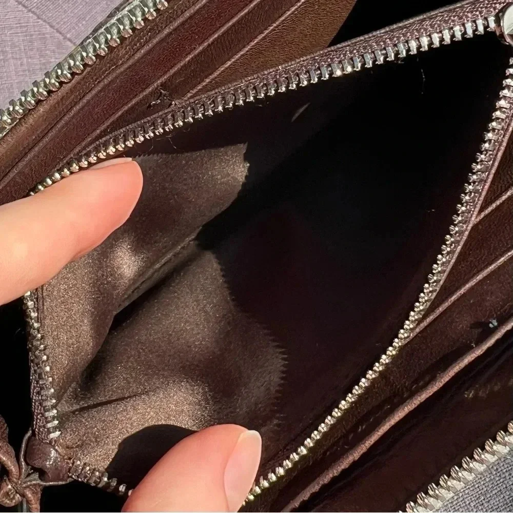 Giorgio Armani Snakeskin Zip Around Continental Wallet